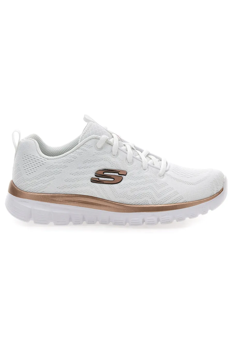 Scarpe bianche in mesh con Memory Foam Graceful Get Connected-SKECHERS Outlet