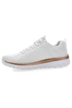 Scarpe bianche in mesh con Memory Foam Graceful Get Connected-SKECHERS Outlet