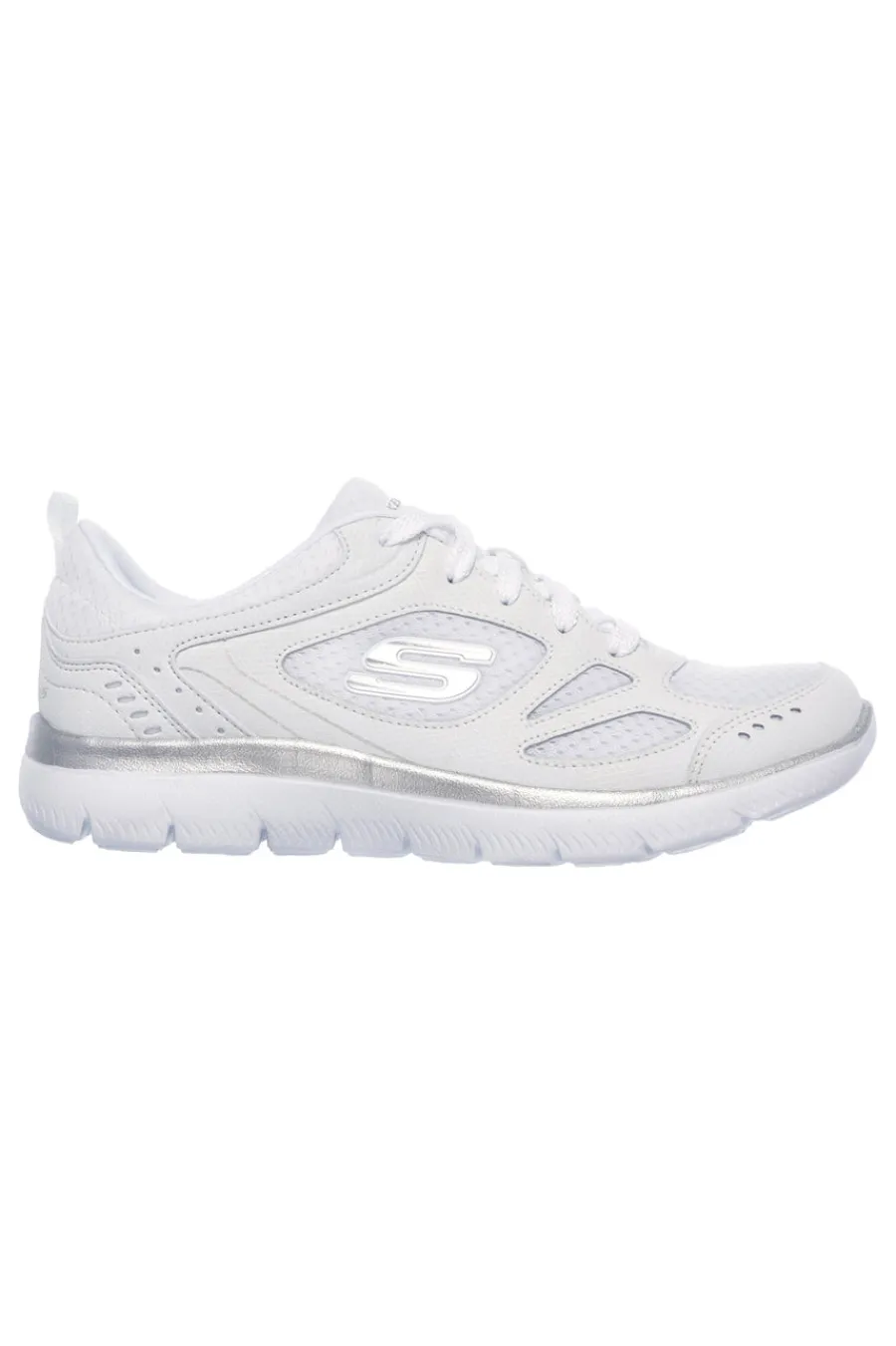 Scarpe bianche leggere con inserti argento SUMMITS SUITED-SKECHERS Online