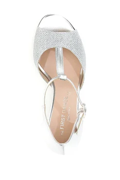 Scarpe da Ballo Argento con Suola in Pelle e Tacco Basso 5182-THE FIRST DANCE New