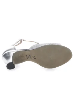 Scarpe da Ballo Argento con Suola in Pelle e Tacco Basso 5182-THE FIRST DANCE New