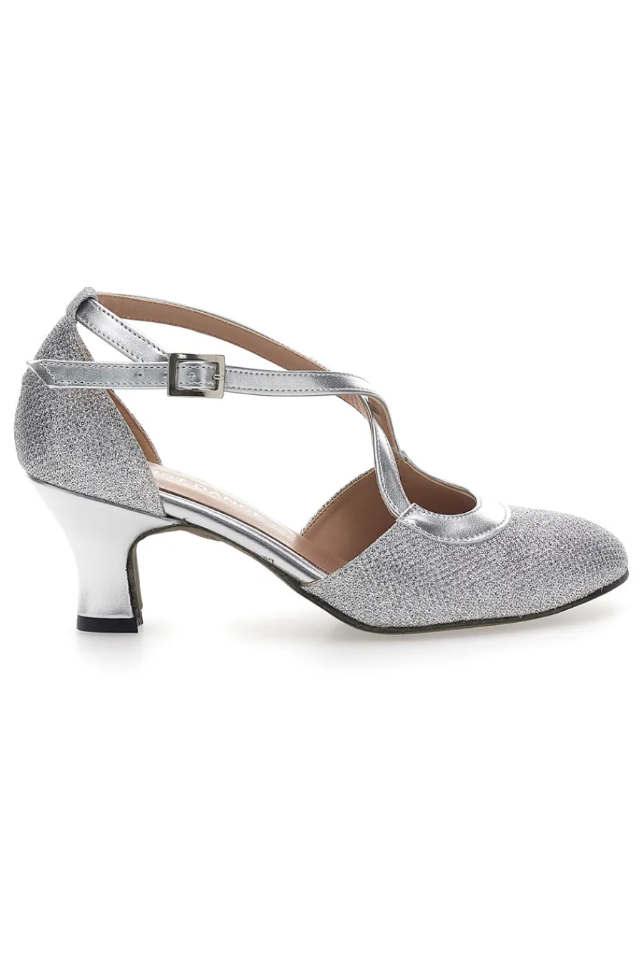 Scarpe da Ballo Argento con Tomaia Glitterata Made in Italy 5555-THE FIRST DANCE New