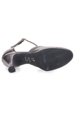 Scarpe da ballo color canna di fucile con cinturino e suola in pelle 111-MON DIEU