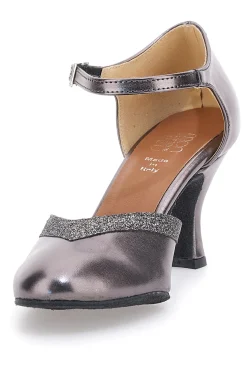Scarpe da ballo color canna di fucile con cinturino e suola in pelle 111-MON DIEU