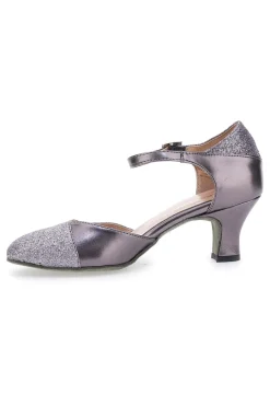 Scarpe da Ballo Grigio Scuro Con Tacco e Glitter 4552-THE FIRST DANCE