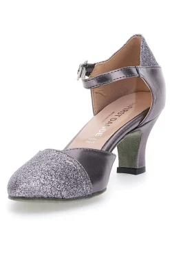 Scarpe da Ballo Grigio Scuro Con Tacco e Glitter 4552-THE FIRST DANCE