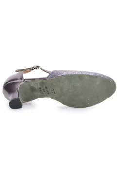 Scarpe da Ballo Grigio Scuro Con Tacco e Glitter 4552-THE FIRST DANCE