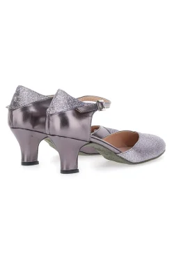 Scarpe da Ballo Grigio Scuro Con Tacco e Glitter 4552-THE FIRST DANCE