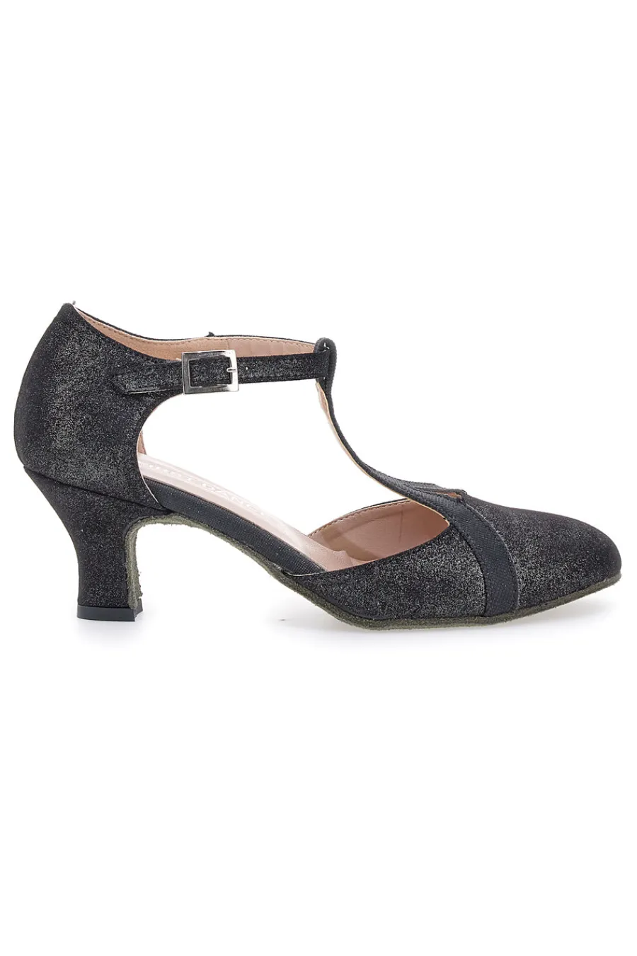 Scarpe da ballo nere con cinturino a T e suola in vera pelle 6554-THE FIRST DANCE Discount
