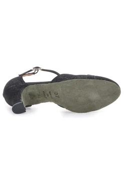 Scarpe da ballo nere con cinturino a T e suola in vera pelle 6554-THE FIRST DANCE Discount
