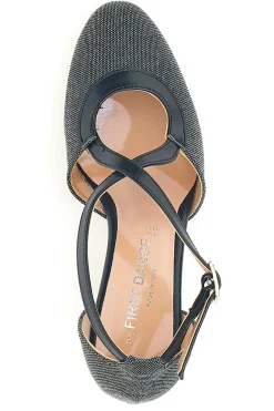Scarpe da ballo nere con cinturino e suola in vera pelle 6555-THE FIRST DANCE