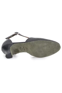 Scarpe da ballo nere con cinturino e suola in vera pelle 6555-THE FIRST DANCE