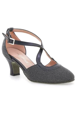 Scarpe da ballo nere con cinturino e suola in vera pelle 6555-THE FIRST DANCE