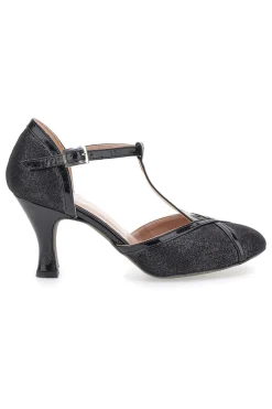 Scarpe da ballo nere con cinturino a T e tacco svasato 6325-THE FIRST DANCE Clearance