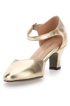 Scarpe da ballo oro con cinturino e tacco medio 6552-THE FIRST DANCE Sale