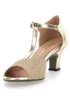 Scarpe Da Ballo Oro Con Suola In Pelle 182 50-THE FIRST DANCE New