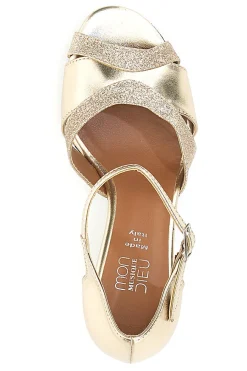 Scarpe da Ballo Platino con Cinturino alla Caviglia e Tacco Medio 14-MON DIEU MUSIQUE Sale