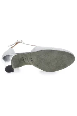 Scarpe da Ballo Platino Con Tacco Basso e Cinturino Incrociato 4555-THE FIRST DANCE Hot