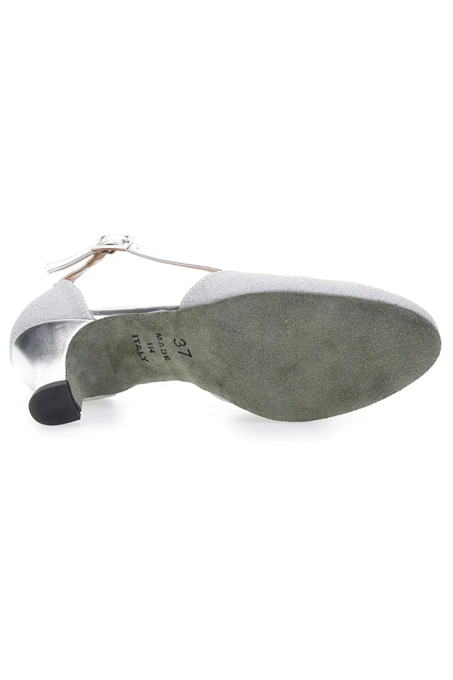 Scarpe da Ballo Platino Con Tacco Basso e Cinturino Incrociato 4555-THE FIRST DANCE Hot