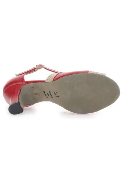 Scarpe da Ballo Rosse e Platino con Cinturino e Dettagli Scintillanti 5129-THE FIRST DANCE Clearance