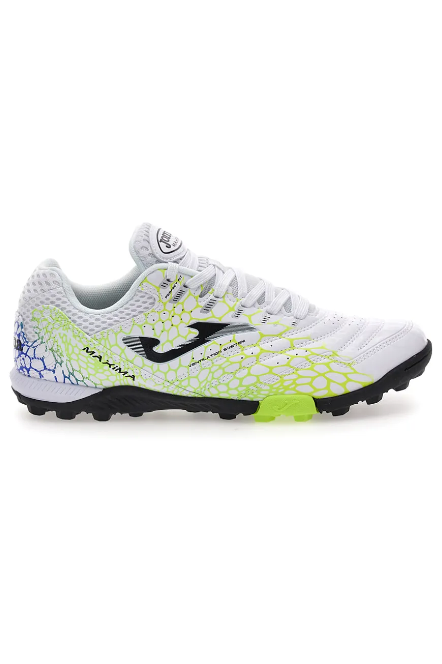 Scarpe da calcetto bianche con dettagli lime Joma Maxima 2532