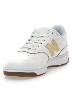 Scarpe da donna off white in pelle con logo a contrasto BBW80POR-NEW BALANCE Hot