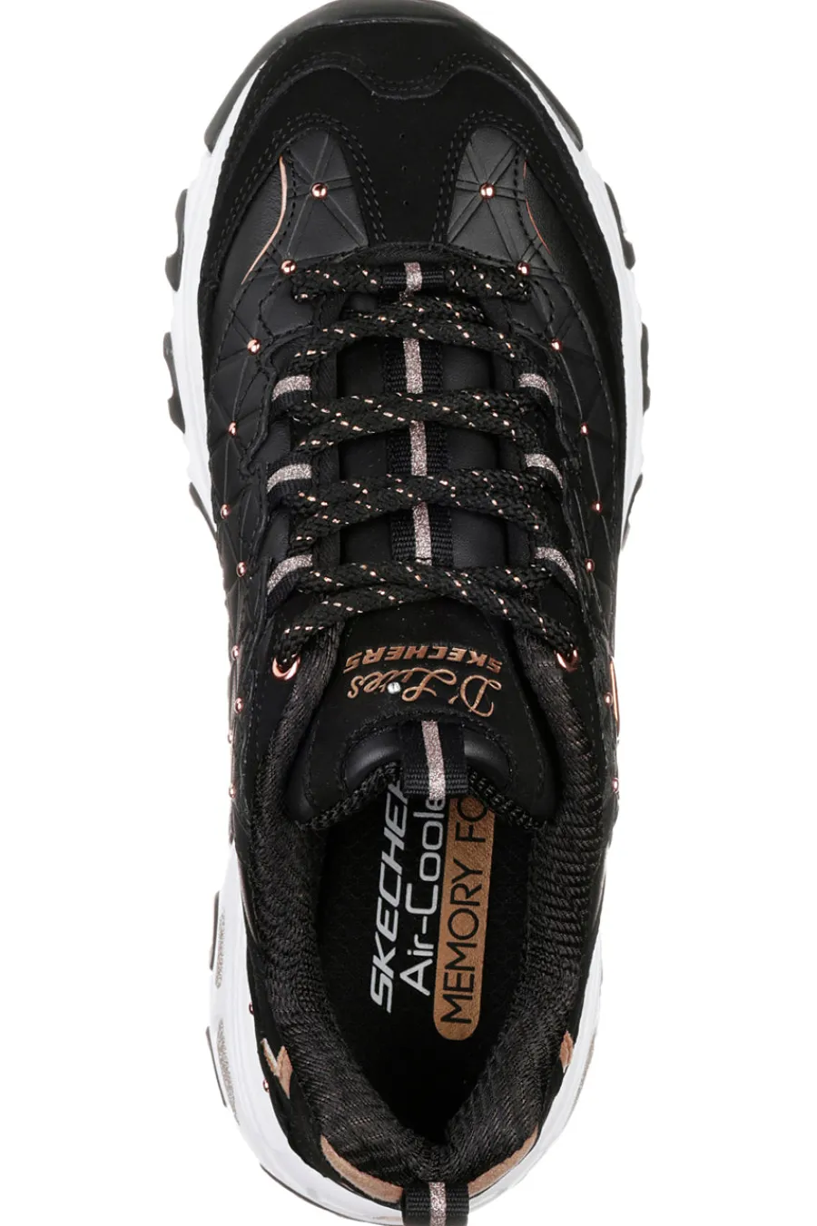 Scarpe nere chunky con borchie e Memory Foam D'Lites Glamour Feels-SKECHERS New