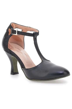 Scarpe nere con tacco e cinturino a T 6335-THE FIRST DANCE Outlet