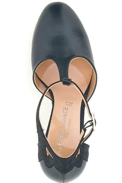 Scarpe nere con tacco e cinturino a T 6335-THE FIRST DANCE Outlet