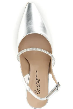 Scarpe slingback argento a punta con cinturino 8330-PITTARELLO COUTURE Hot
