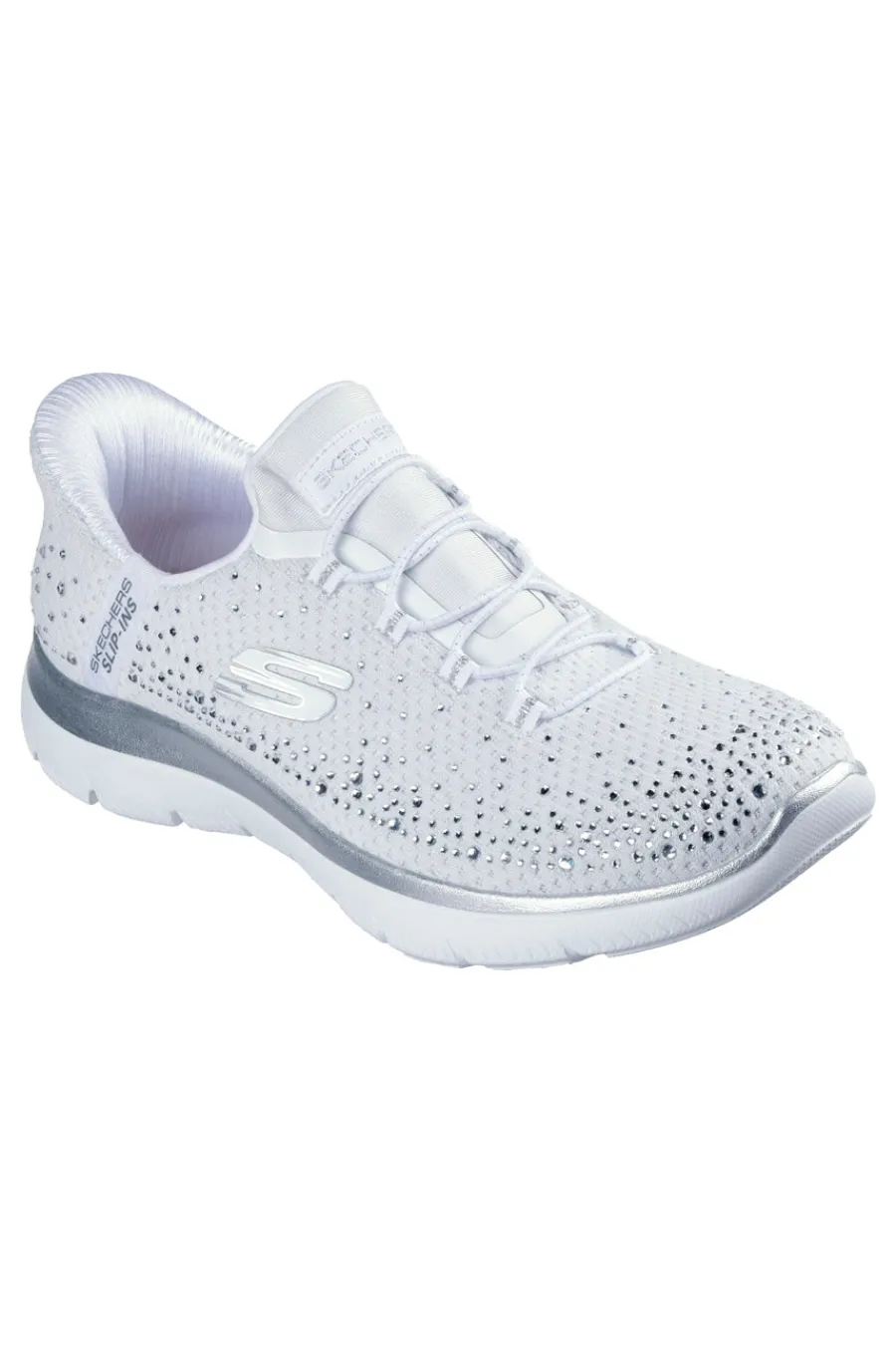 Scarpe slip ins bianco con strass in mesh Summits brilliant shine-SKECHERS Best