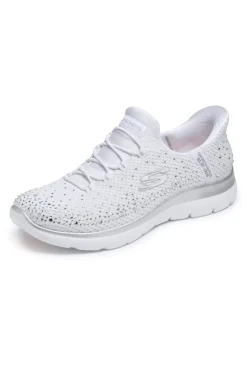 Scarpe slip ins bianco con strass in mesh Summits brilliant shine-SKECHERS Best
