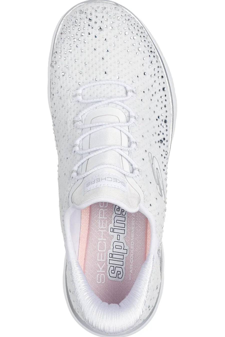 Scarpe slip ins bianco con strass in mesh Summits brilliant shine-SKECHERS Best