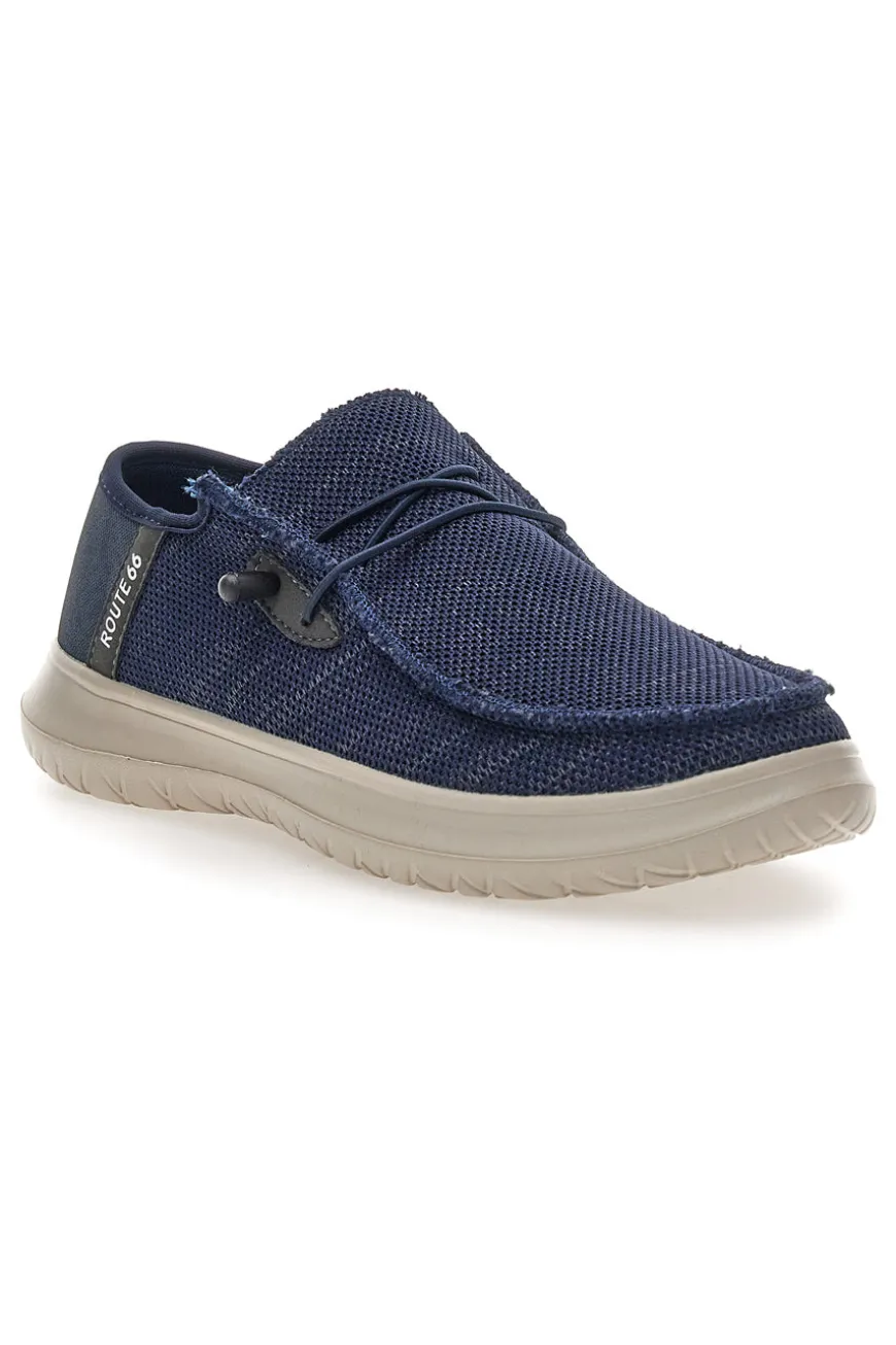 Scarpe slip on blu in tessuto Route 66 RO51803