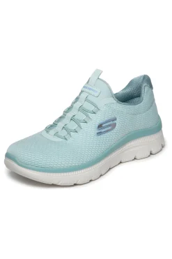 Scarpe slip on verde menta in mesh Summits plus summer haze-SKECHERS Discount