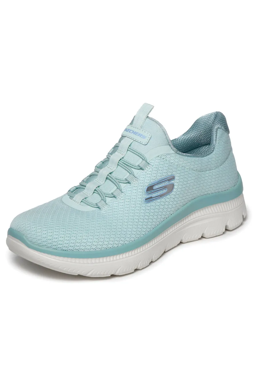 Scarpe slip on verde menta in mesh Summits plus summer haze-SKECHERS Discount
