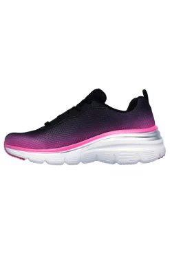 Scarpe sportive nero e rosa con memory foam Fashion Fit Build Up-SKECHERS