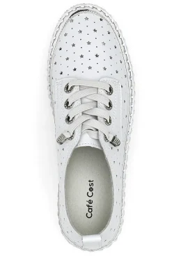 Scarpe Stringate Bianche con Strass Cafè Cost 23011-CAFÈ COST New