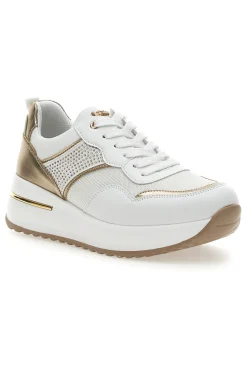 Scarpe Stringate Bianche e Oro con Platform 422 IN-INBLU