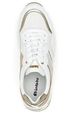 Scarpe Stringate Bianche e Oro con Platform 422 IN-INBLU