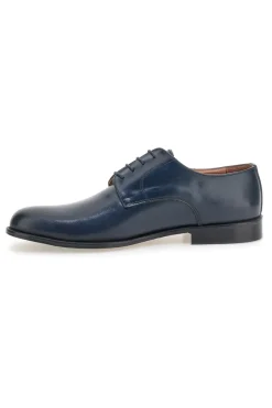 Scarpe stringate blu in pelle con suola in cuoio made in Italy Pittarello 7720
