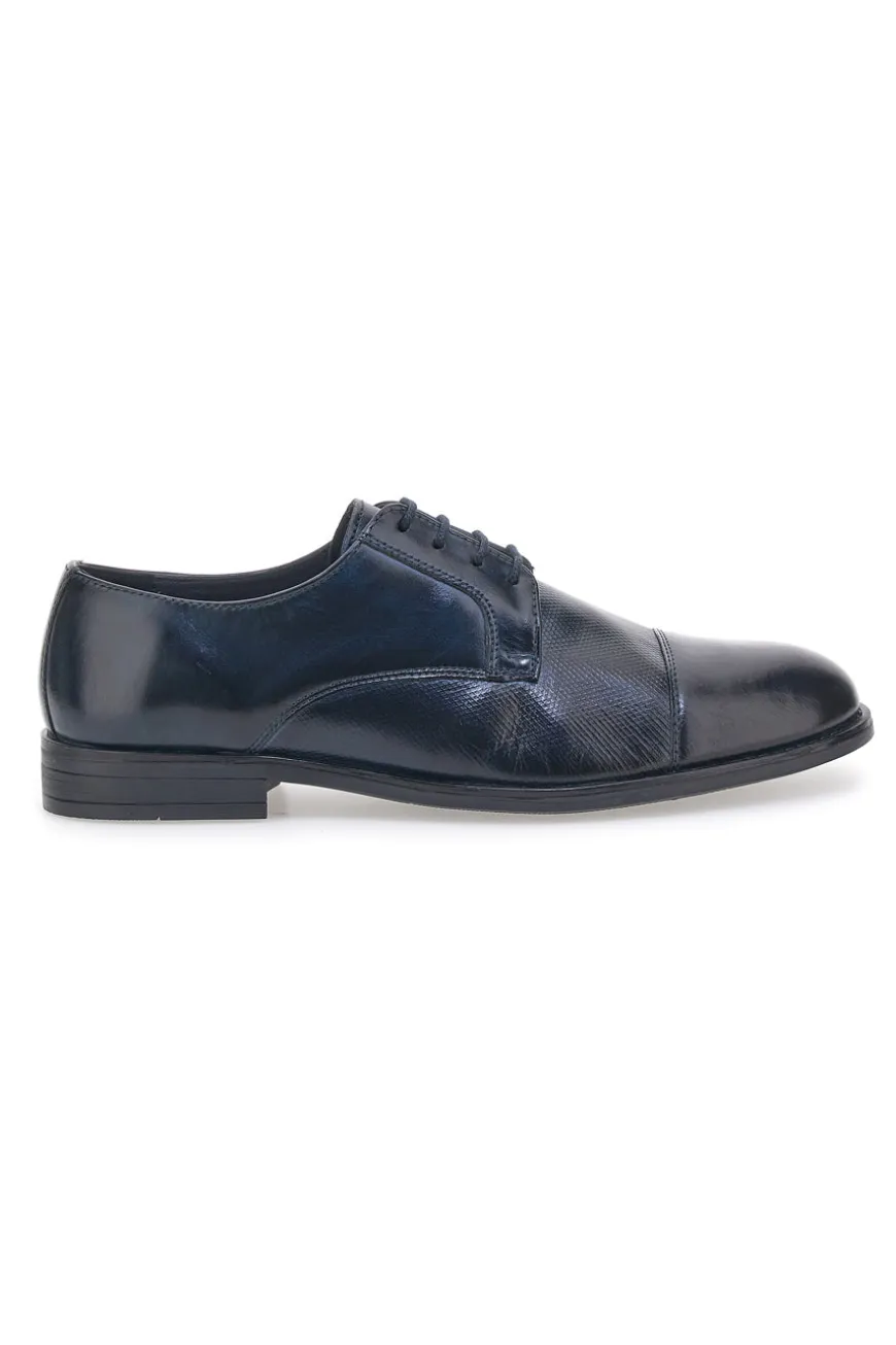 Scarpe Stringate Blu In Vera Pelle Pittarello Class 17