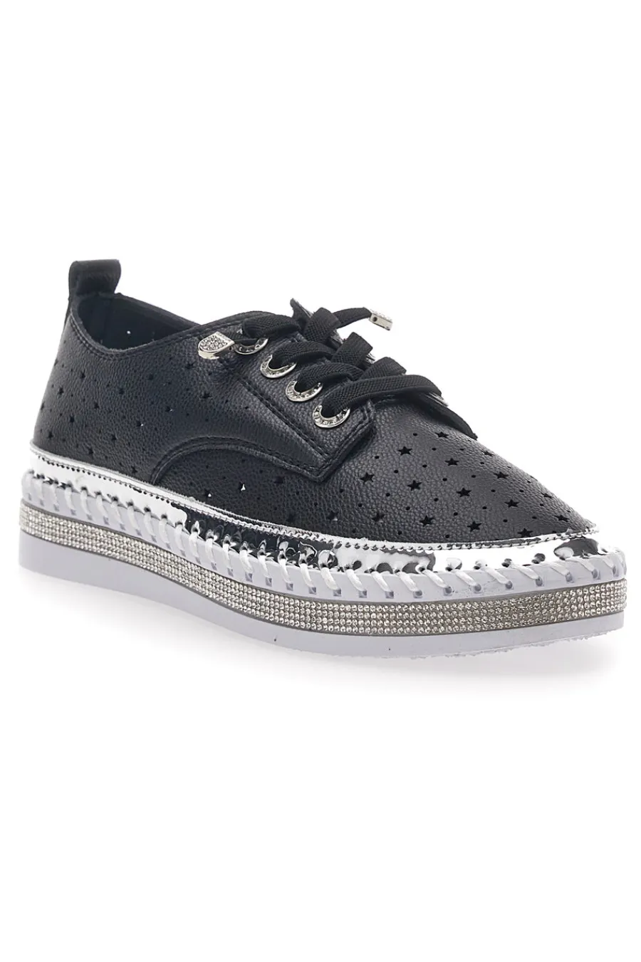 Scarpe Stringate Nere con Strass Cafè Cost 23011-CAFÈ COST Hot