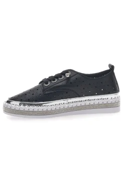 Scarpe Stringate Nere con Strass Cafè Cost 23011-CAFÈ COST Hot