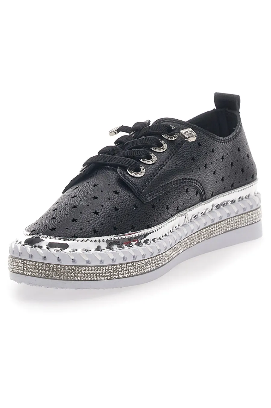 Scarpe Stringate Nere con Strass Cafè Cost 23011-CAFÈ COST Hot