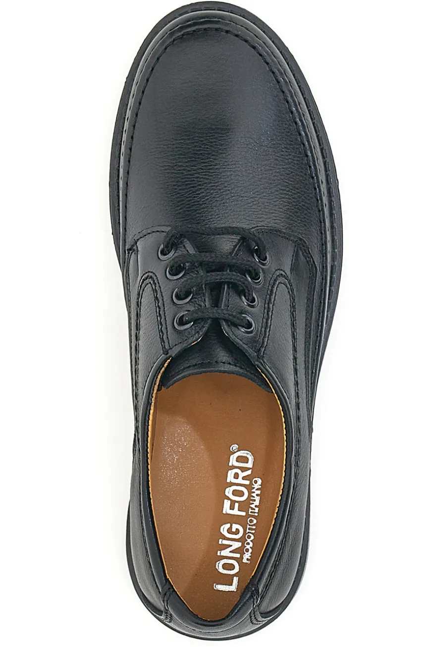 Scarpe Stringate Nere Vera Pelle LONGFORD 2