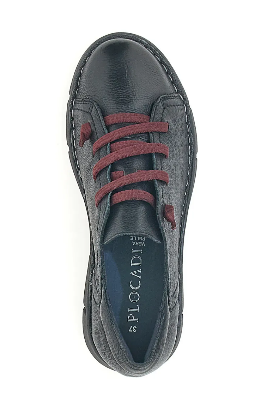 Scarpe Stringate 11613 Nere Vera Pelle-PLOCADI Discount