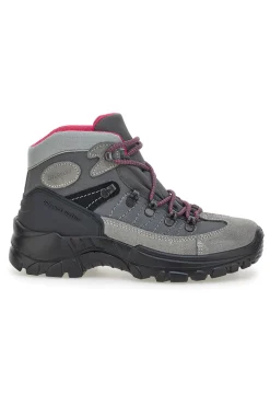 Scarponcini da trekking grigi con dettagli fucsia e suola carrarmato 13342S41-TRACK DOWN Hot