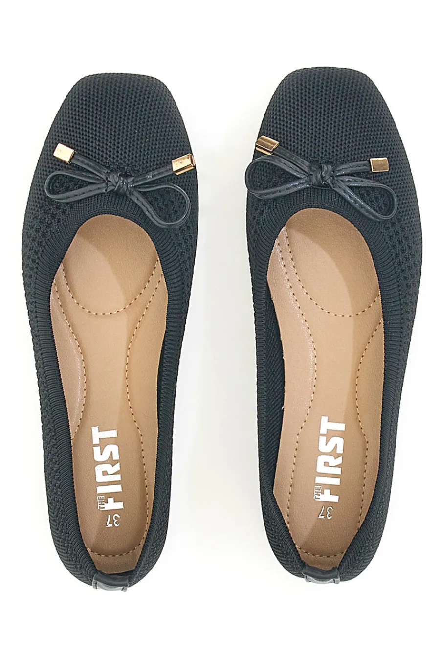 Schwarze Ballerinas aus Stoff mit weicher Innensohle PRE3-THE FIRST Hot