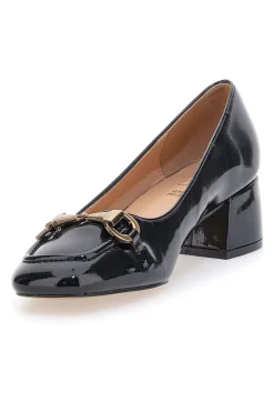 e Ballerinas in Lackoptik mit vorderer Klammer und niedrigem Absatz 9401Q13-MON DIEU Outlet